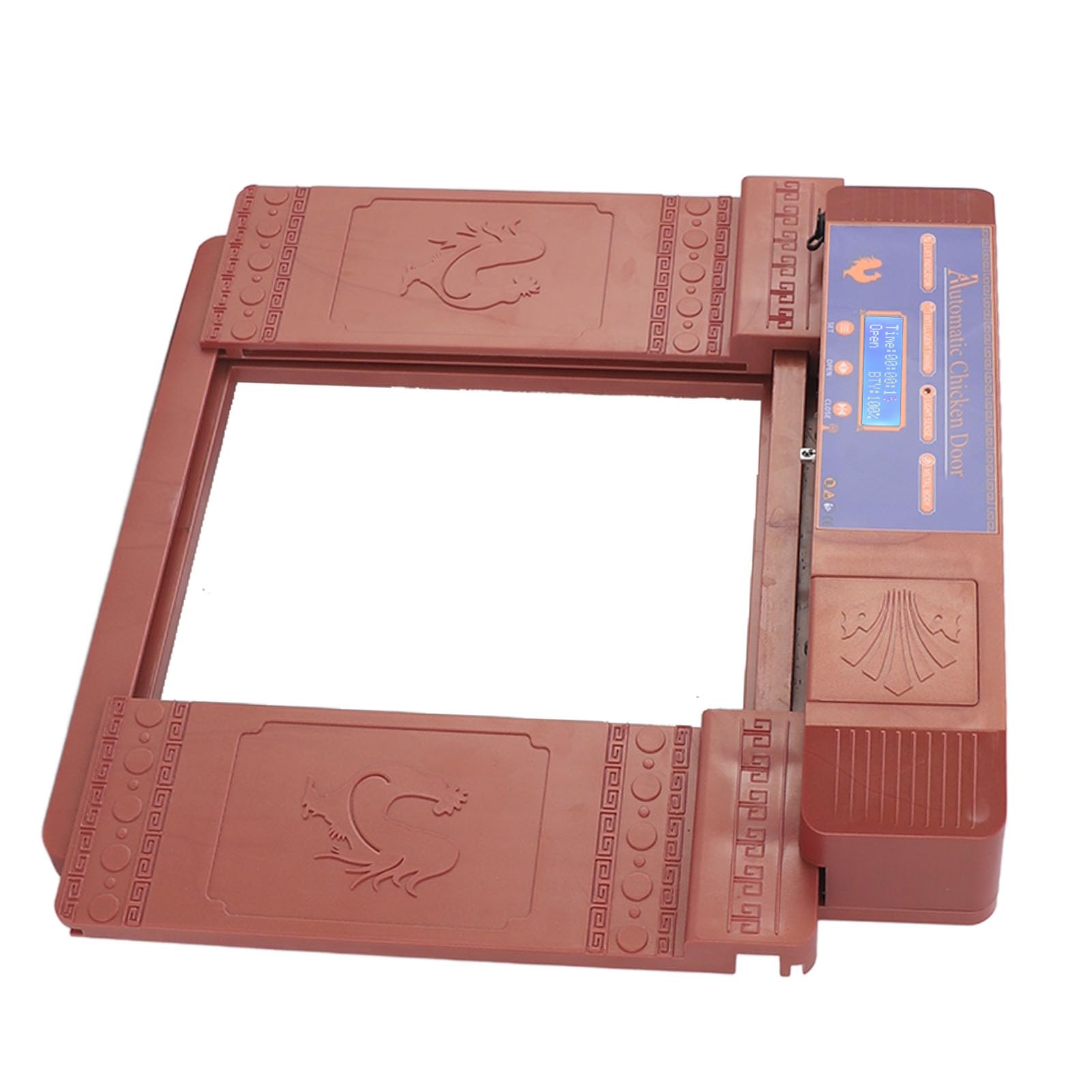 Puerta de Gallinero, Alarma Antitrampa con Batería Baja. Abridor de Puerta de Gallinero para Granja (Bronce)