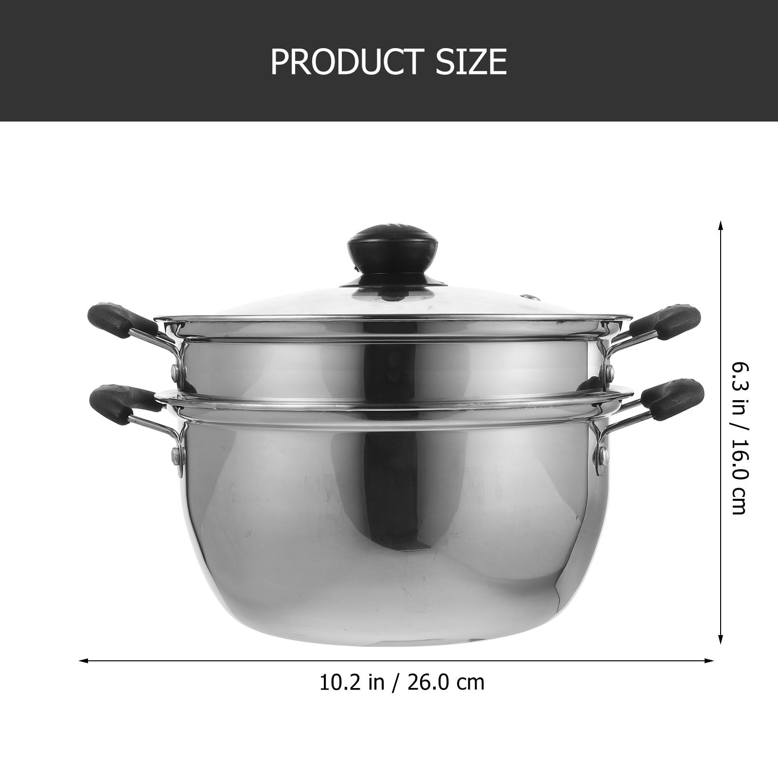 Pentola per Zuppa in Acciaio Inox 304 Antiruggine Pentola per Latte e Cottura a Vapore Compatibile Piani a Induzione Multifunzione per Uso Domestico Stili multipli