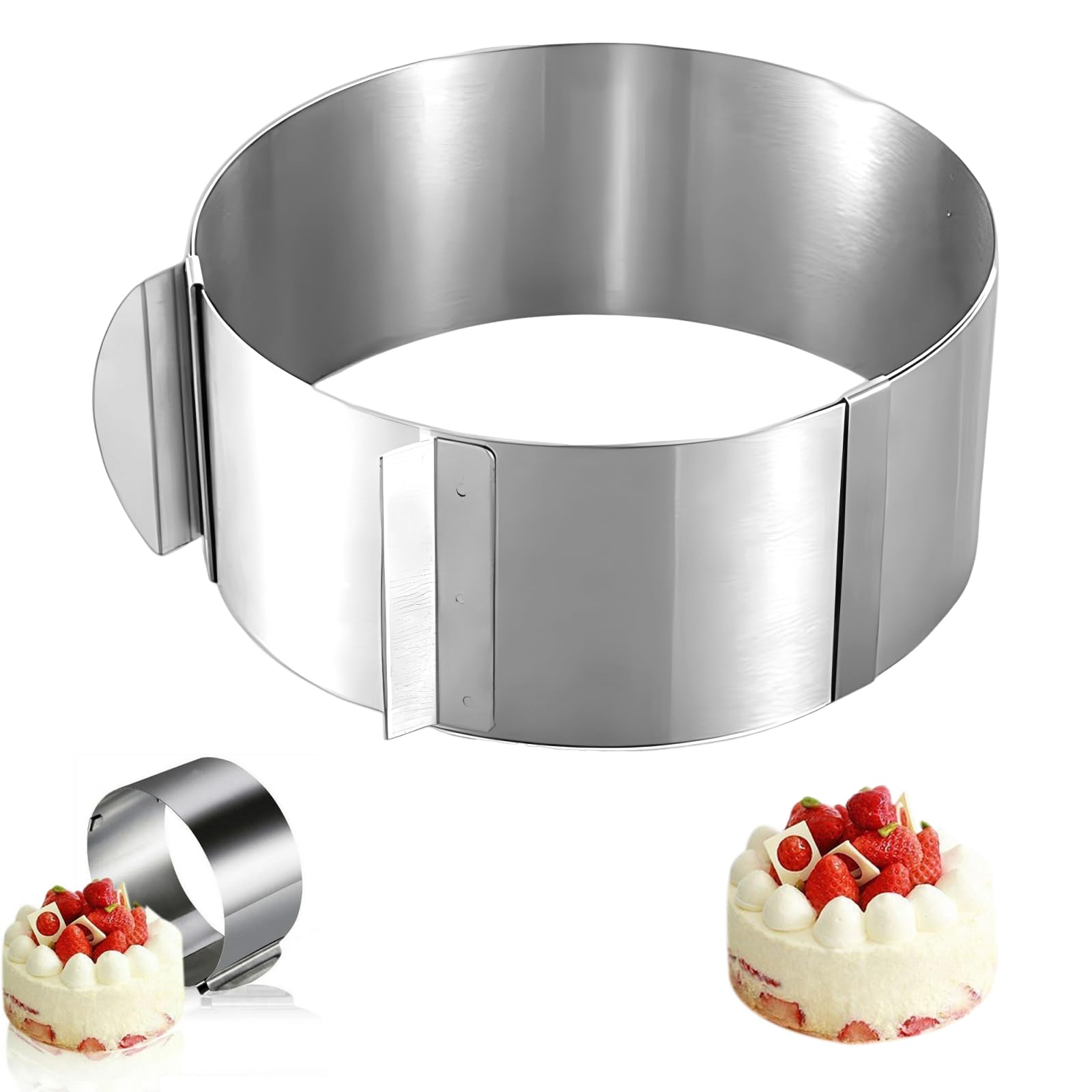 Anneau De Pâtisserie Réglable En Acier Inoxydable - Pour Gâteaux Mousse, Biscuits - Diamètre 6 à 10 Cm, Hauteur 5 Cm