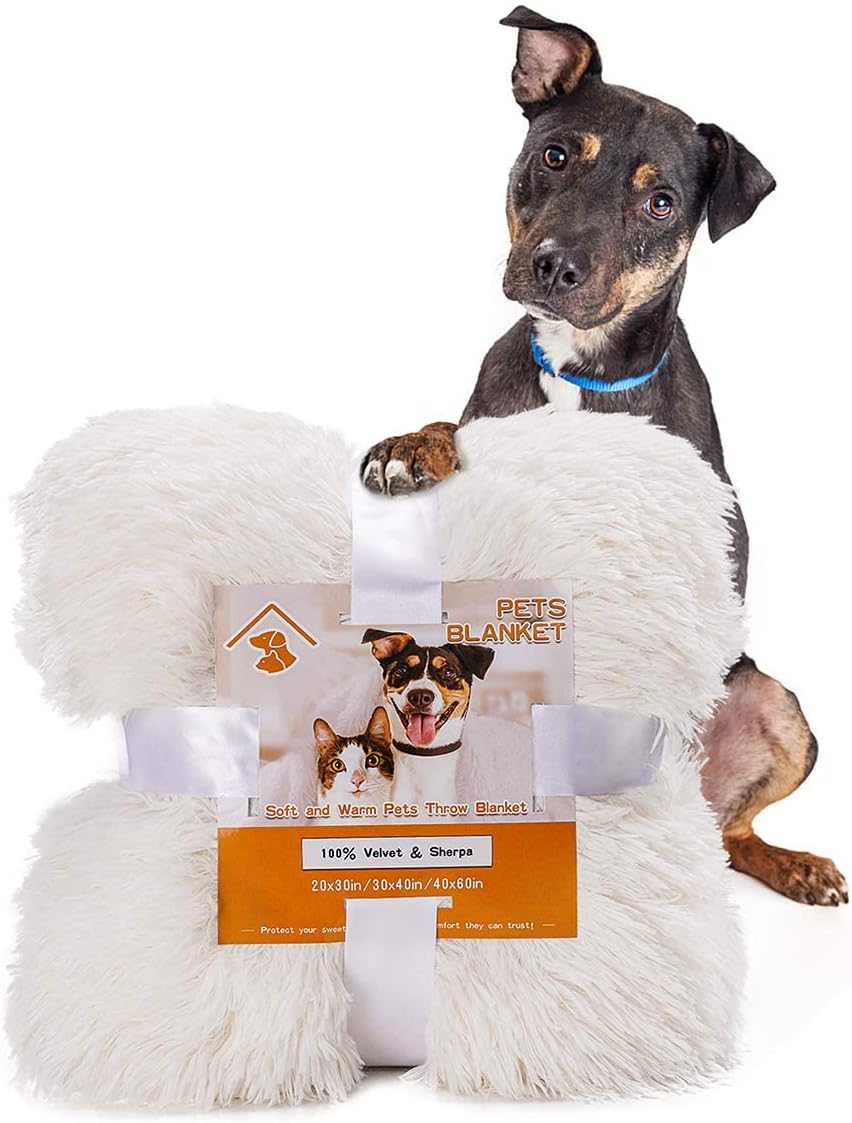 Pacapet Pet Blanket Soft Fluffy Dog Blankets for Dogs and Cats,Plush Reversible Sherpa Throw Blanket,Machine Washable,Warm Faux Fur…