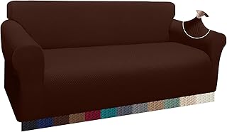 Luxurlife - Housse de canapé 3 places, très élastique et très douce, lavable, protège-canapé pour chats et chiens (3 places, chocolat)