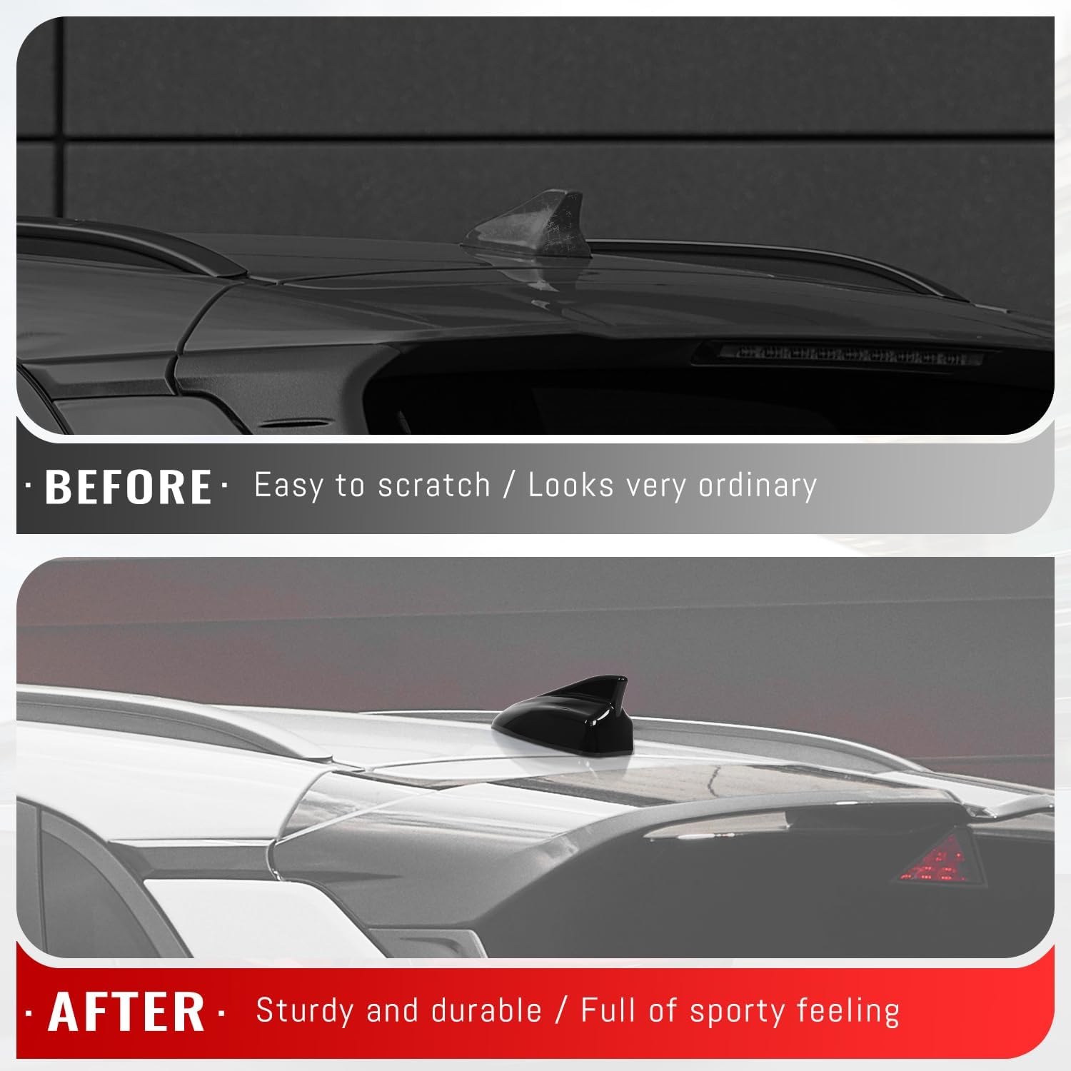 Shark Fin Antenna Cover,Car Antenna Topper fit for Hyundai Kona 2018 2019 2020 2021 2022 2023,96210-J9300,Roof Antenna Caps with Chip,Glossy Black,Not for GPS Model