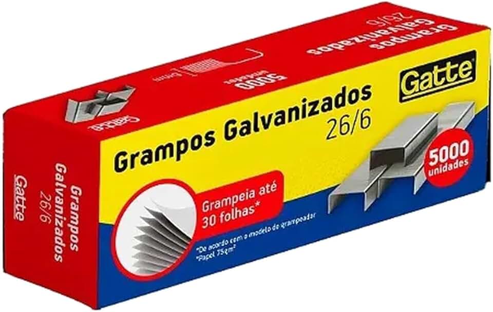 Grampo para Grampeador, Make+, 26/6, Galvanizado, 5000 Grampos