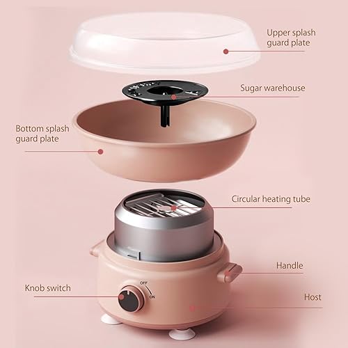 Miniatura 5 de Máquina de algodón de azúcar para niños y familia, mini máquina de algodón de azúcar con 10 palitos y cuchara de azúcar, regalo de cumpleaños