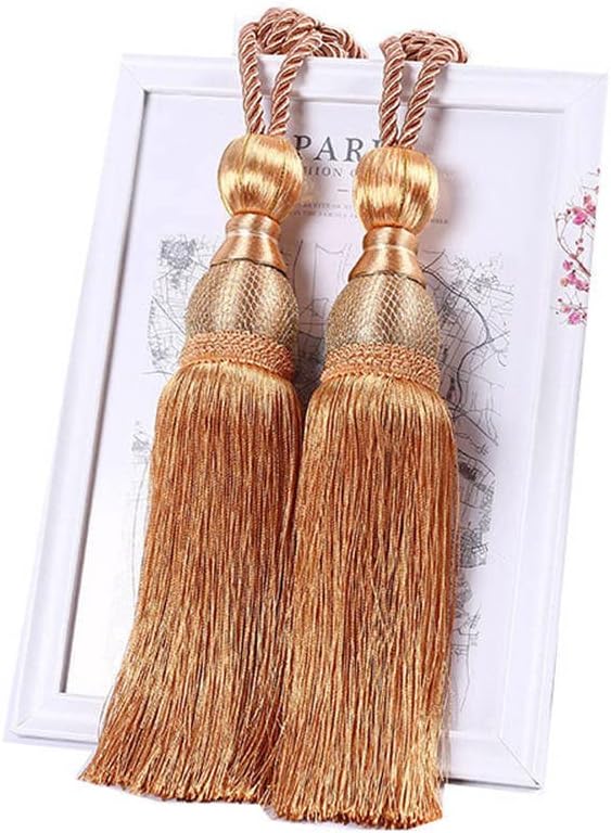 Curtains Tieback Tassel,Curtain Holder, 1 Pair Tassel Curtains Tieback Rope Vintage Curtain Holdbacks Window Treatments Holder Hanging Pendant Accessories for Drapes Decoration (Color : Orange)