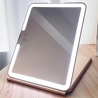 ICEMOB Espejo de maquillaje portátil con luz,...