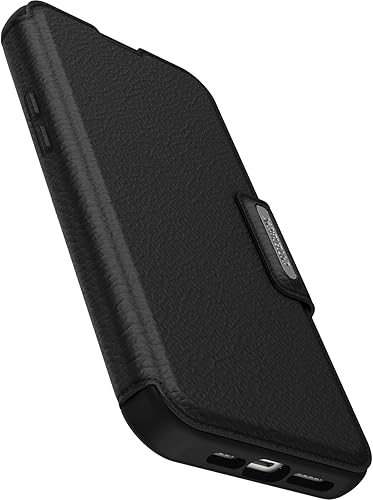 Miniatura 3 de OtterBox Funda Strada Folio Series para iPhone 15 Pro MAX (solamente), color negro, tarjetero, broches a MagSafe, piel auténtica, apta para