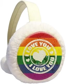 Love LGBT Protetor de orelhas de inverno com estampa de arco-íris para uso ao ar livre