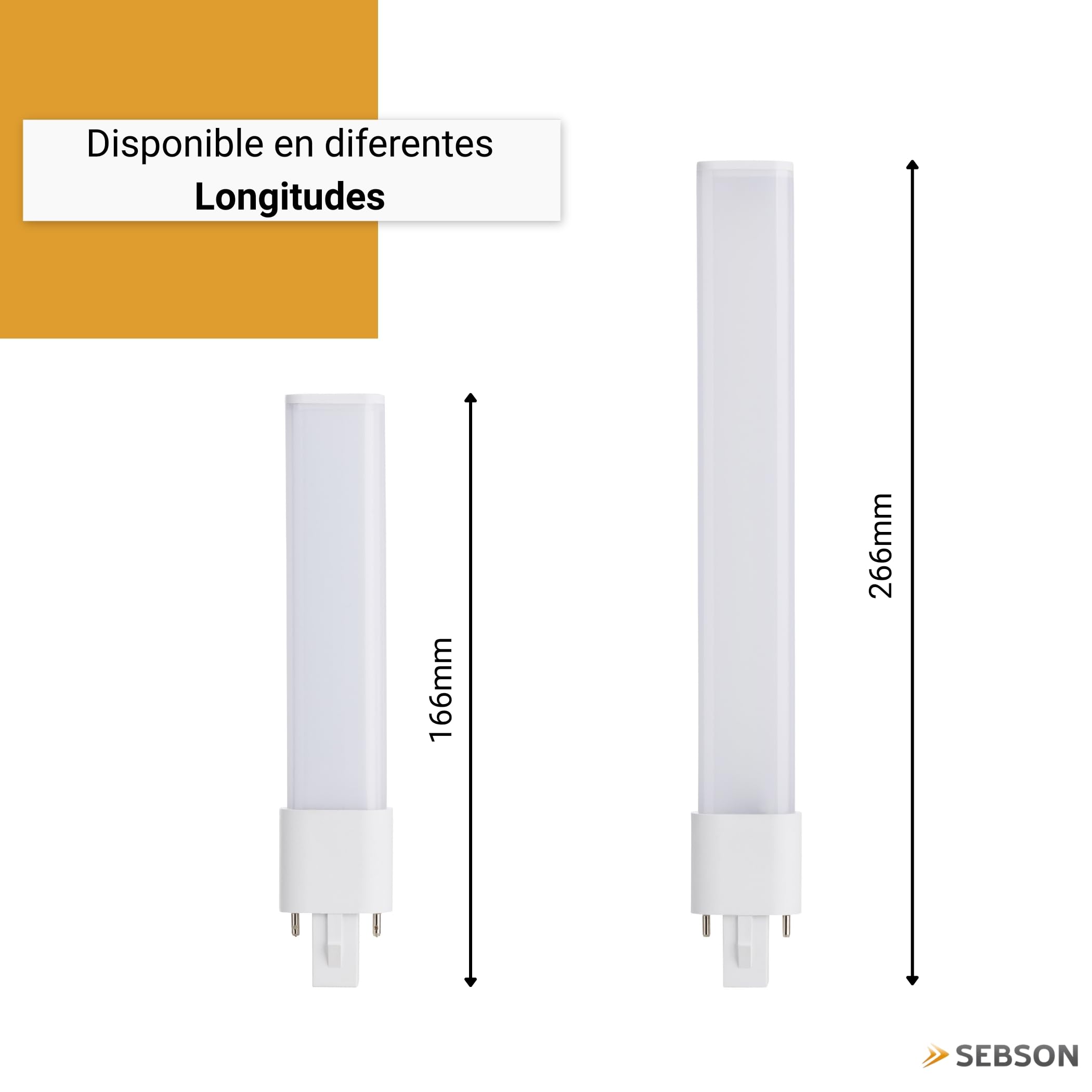 SEBSON Bombilla LED G23 4W - Sustituye lámpara CFL compacta 7-9W | compatible con Dulux S y PL-S - Casquillo 2 Pin, 4000K 700lm, 230V AC y CCG - Juego de 10