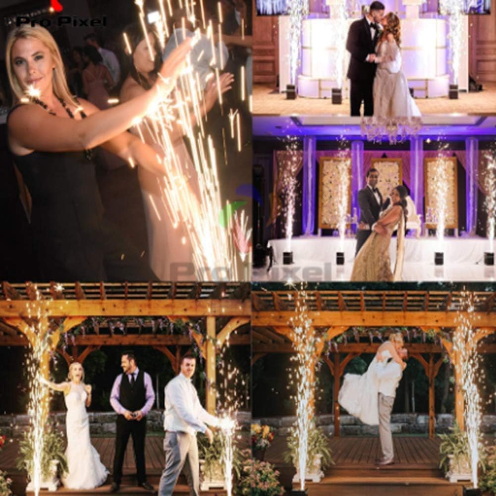 600W Pyrotechnikmaschine Bühne Spezialeffekt Sparkular Effekt Maschine mit Fernbedienung Valentinstag Feuerwerk Cold Spark Machine für Hochzeit Party DJ Disco Bühne Konzert TV Show