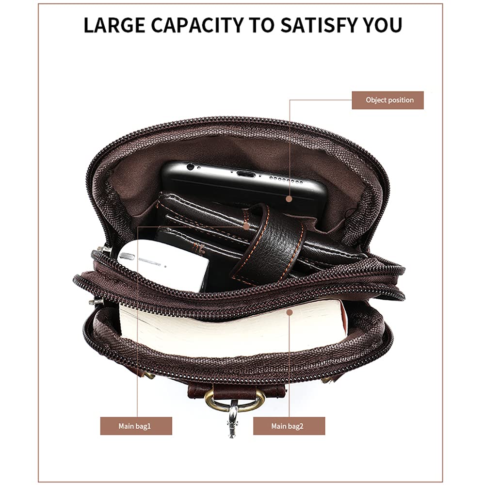 Torba na ramię z prawdziwej skóry na telefon komórkowy dla mężczyzn saszetka na talię portfel crossbody podróż biznesowa torba kurierska