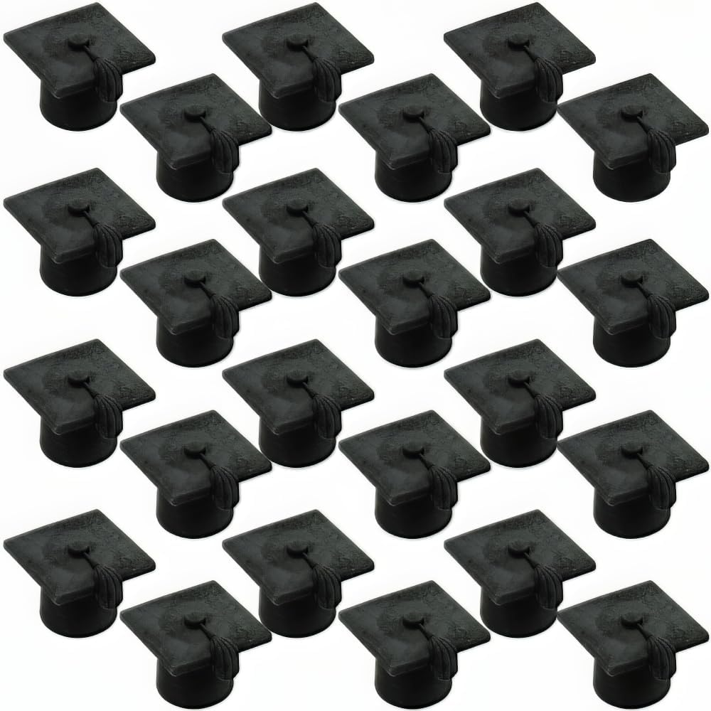 Fun Express - Grad Mortarboard Pencil Top Erasers for Graduation - Stationery - Pencil Accessories - Erasers - Graduation - 24 Pieces