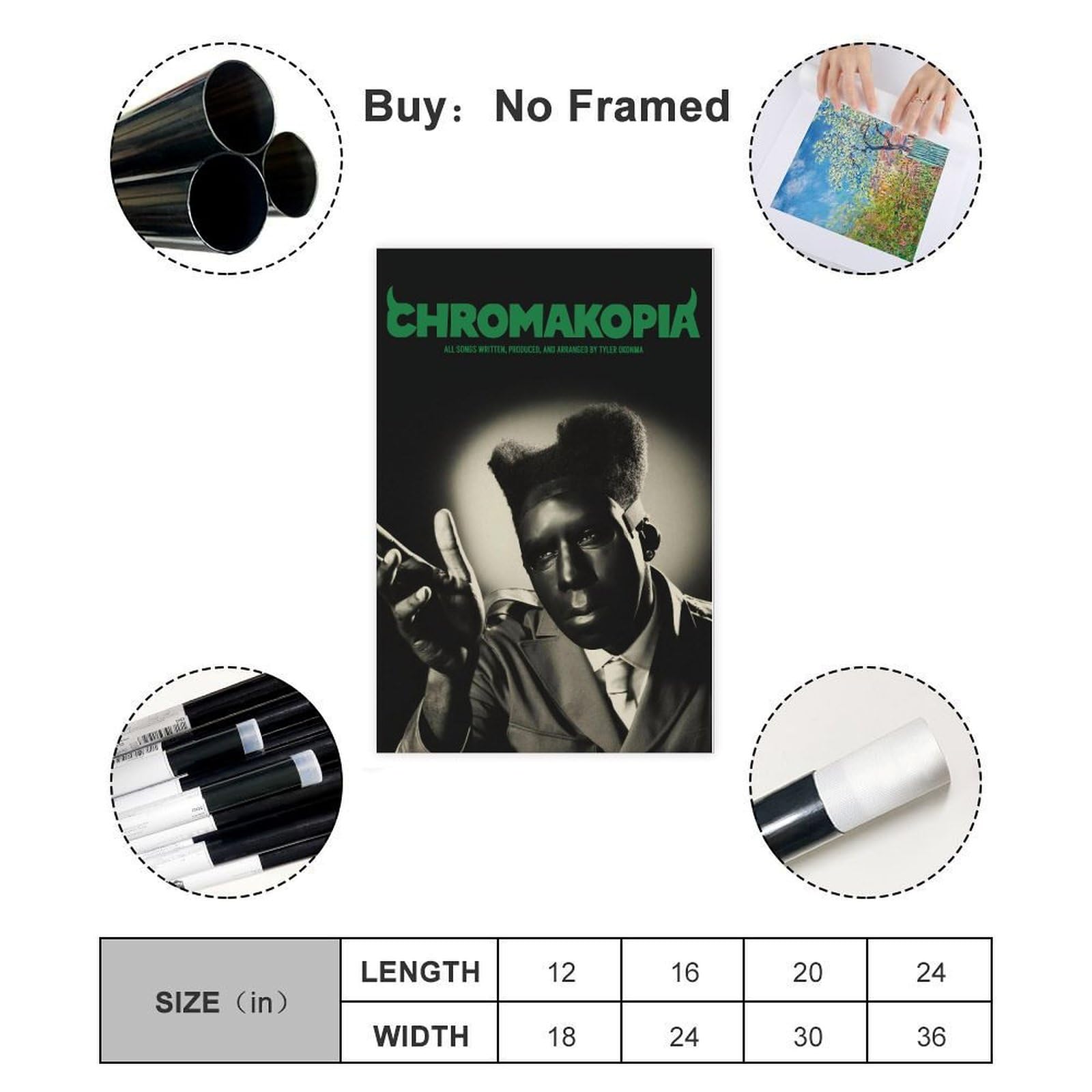 TammieLove Poster Tyler The Creator Flower Boy - Art Hip Hop - Décoration Murale En Métal - 20,3 X 30,5 Cm