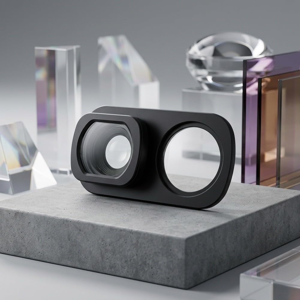 Filtro grandangolare ABS per Insta360 Luna per ABS ultra nero (3 pezzi) | 108° FOV Supporto Magnetico Materiale ABS Nero per Scritta Paesaggio