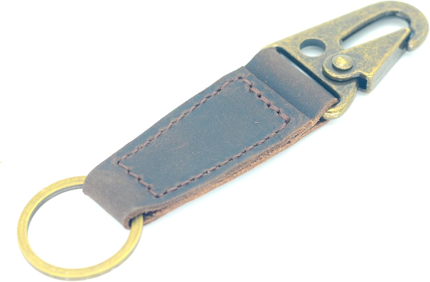 JJNUSA Key Ring Holder EDC Leather Belt Keychain, Heavy Duty Clip Key Chain Fob for Men,Tactical Keyring Holder for Belt Gift