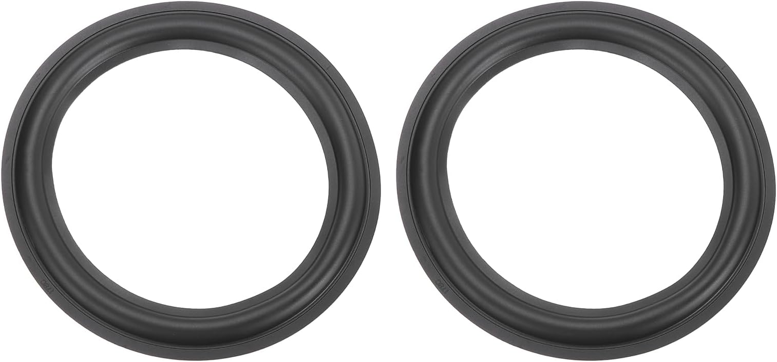 sourcing map 2 Pcs 8 Inch Rubber Speaker Edge Surround Rings 195x139mm(IDxOD) Perforated Subwoofer Rings Replacement Parts for Speaker Repair or DIY, Black