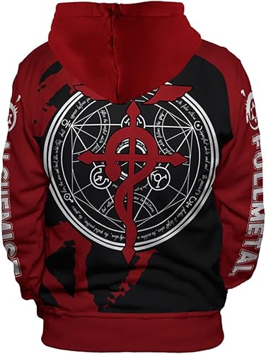 Miniatura 3 de Weixu Sudadera con capucha de anime 3D Edward Elric Roy Mustang, unisex, para cosplay