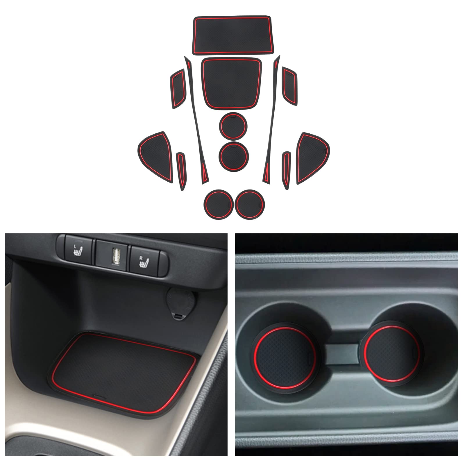 MOTOS Tappetino Auto Per Conducente In Velour Per Skoda Citigo (2011-2019) - 1 Pezzo, Lato Guida, Colore Rosso Opaco, Spessore 10 Mm, Antiscivolo
