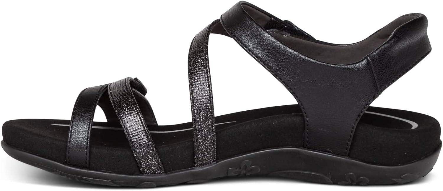 Aetrex Women's Jess Orthopedic Adjustable Quarter Strap Sandals - Comfort Memory Foam Fashion Flat Womens Sandals with Arch Support - Image 9