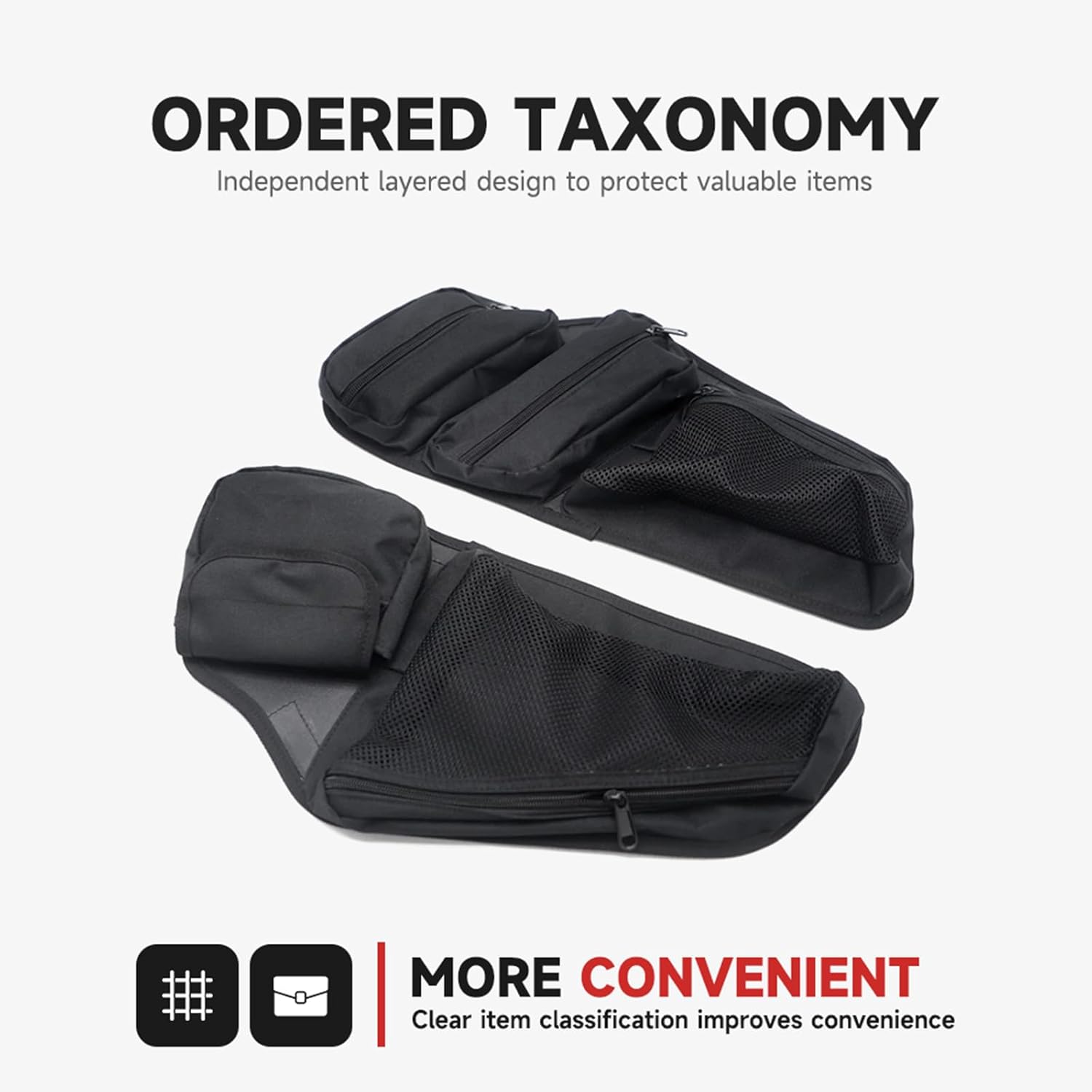 Motorcycle Saddle Bag Lid Organizers Side Case Trunk Storage Gear Bag Pocket Compatible with Honda Gold Wing Tour DCT Airbag 1800 GL1800 F6B GL 1800 2018-Up (A Pair of Bags)