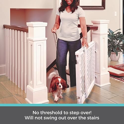 Miniatura 3 de Toddleroo by North States Puerta de bebé para escaleras puerta segura para escaleras. Se adapta a aberturas de 27 a 41 pulgadas de ancho. Pestillo