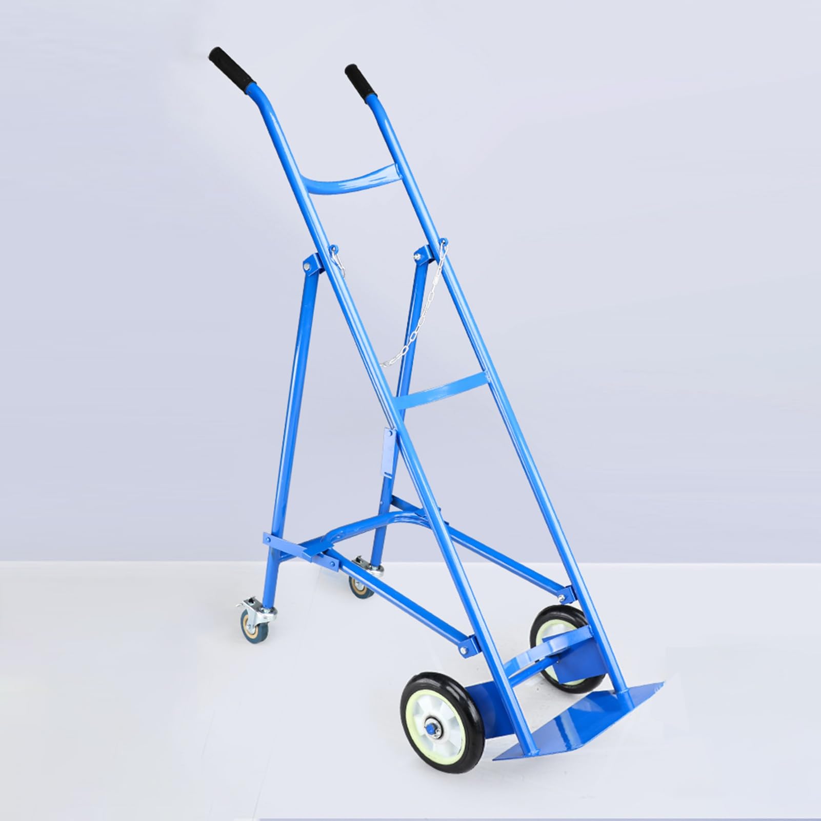 GLJTUO Oxygen Cylinder Rack Foldable Oxygen Tank Cart Large, Heavy Duty Oxygen Cylinder Trolley, Rolling Gas Cylinder Holder Stand, for Nursing Home/Hospital/Home,Blue