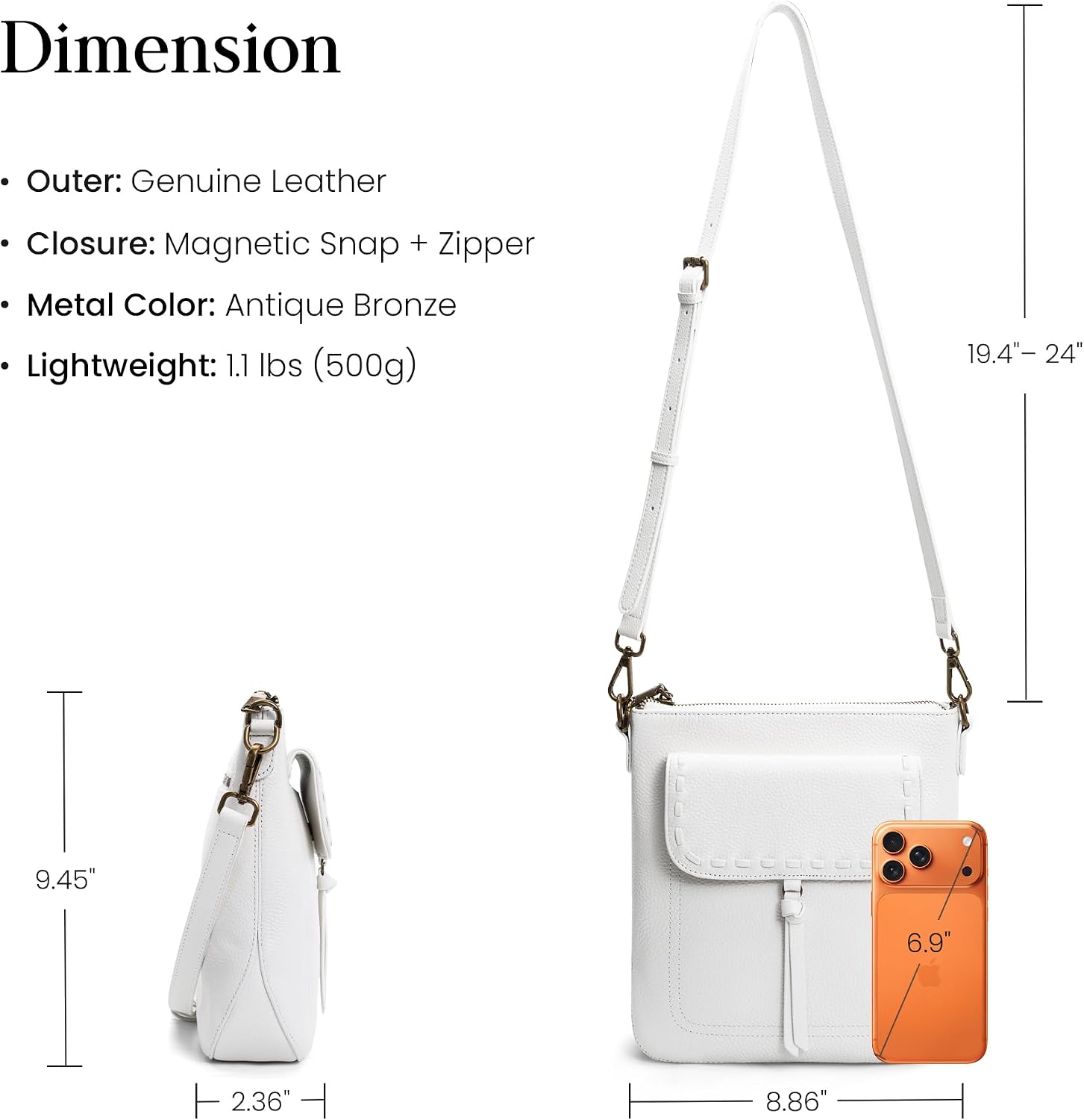 befen Genuine Leather Crossbody Bags for Women, Anti Theft Shoulder Purse with RFID Card Slots for Travel Work Daily
