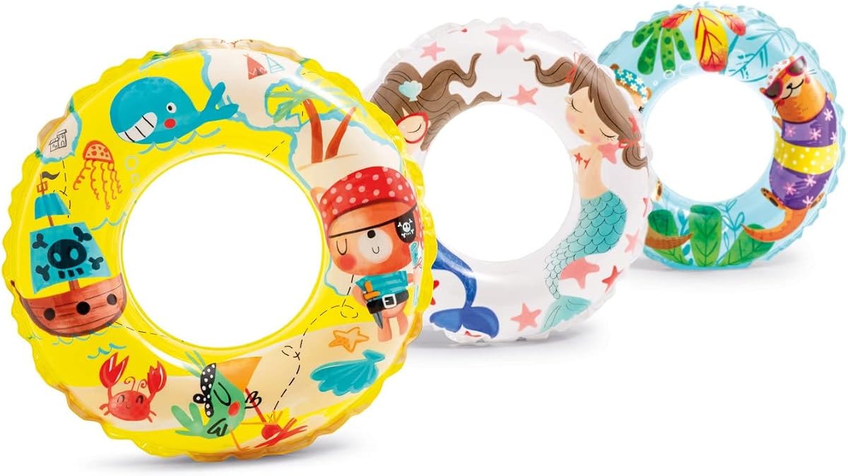 59242EP Transparent Rings Inflatable Pool Floats, Color May Vary