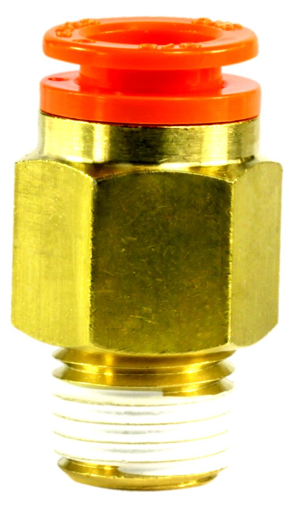 SMC KQ2H11-35AS Brass Push-to-Connect Tube Fitting with Sealant, Adapter, 3/8" Tube OD x 1/4" NPT Male (Pack of 10)
