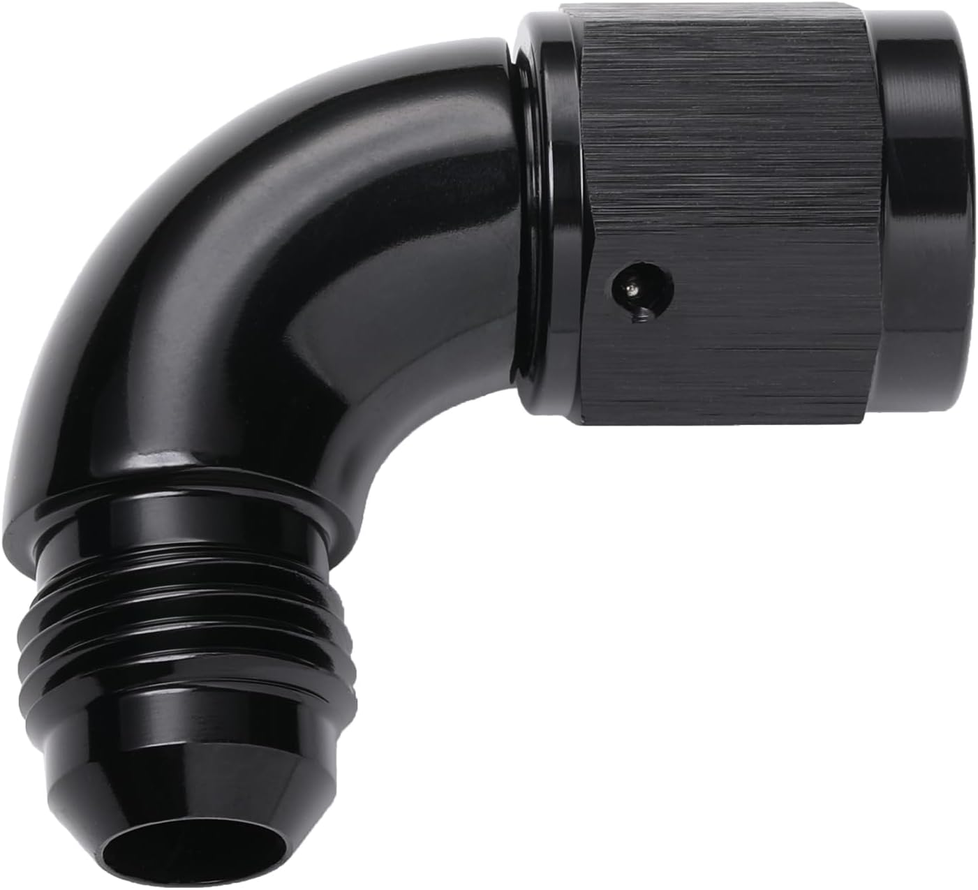 90 Degree 6AN Male to 6AN Female Swivel Full Flow Fitting Adapter Coupler Aluminum Black - Image 3