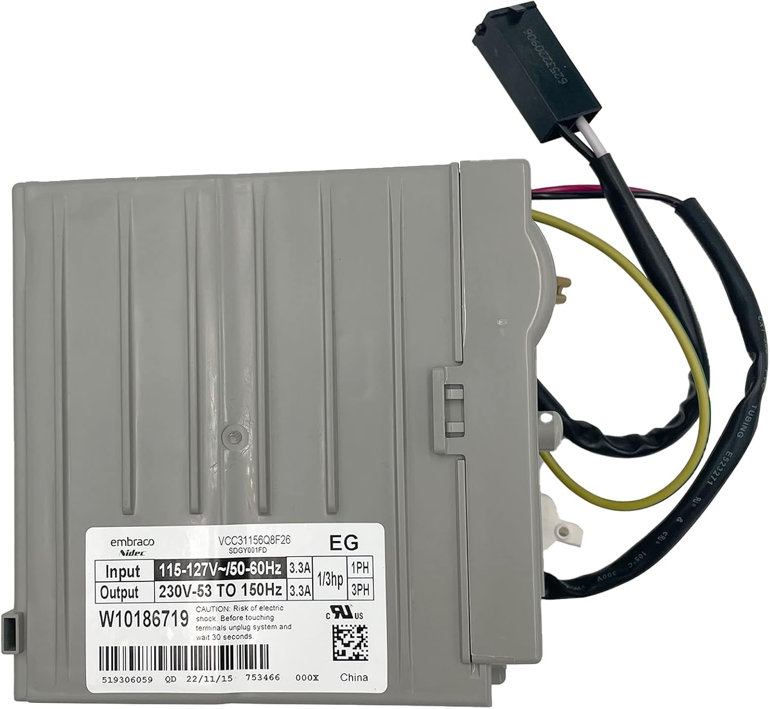 [ WhatsUp ] W10186719 (519306059) Refrigerator Inverter Board- Compatible With Whirlpool- Replaces W10893917 (519306059), AP6030712, W10186719, W10285954, WPW10285954, 4460593, PS11765768.