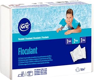 Gre 76044 - Ffloculant en cartouches, action clarifiante pour l’eau de piscine. Traitement pour piscines de tout type. 1 kg, cartouches de 125 grammes.