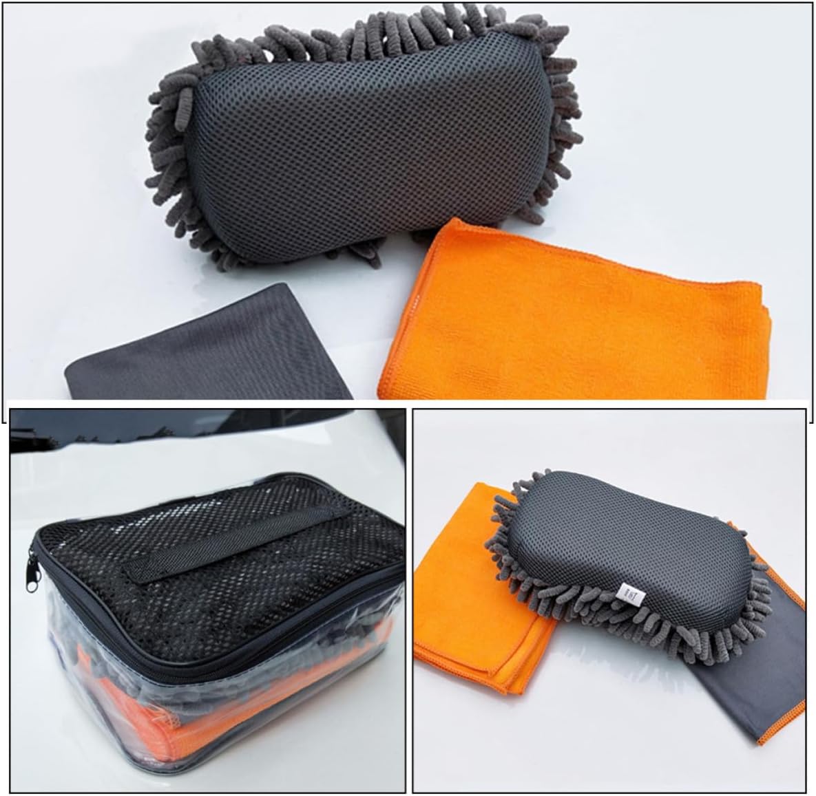 GLEAVI Car Wash Detailing Kit with Lightweight Car Washing Sponge and Ultra-Absorbent Cloth Drying Towel for Home Cleaning and Outdoor Use Protect