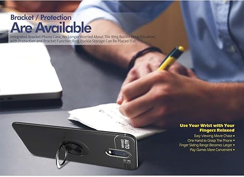 Miniatura 6 de iCoverCase Funda para OnePlus 7T con soporte de anillo, soporte giratorio de anillo matal funciona con soporte magnético para automóvil Funda