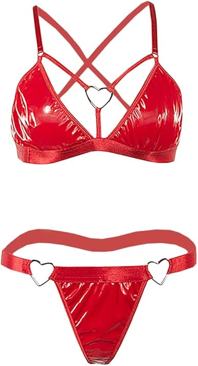 red leather two piece set