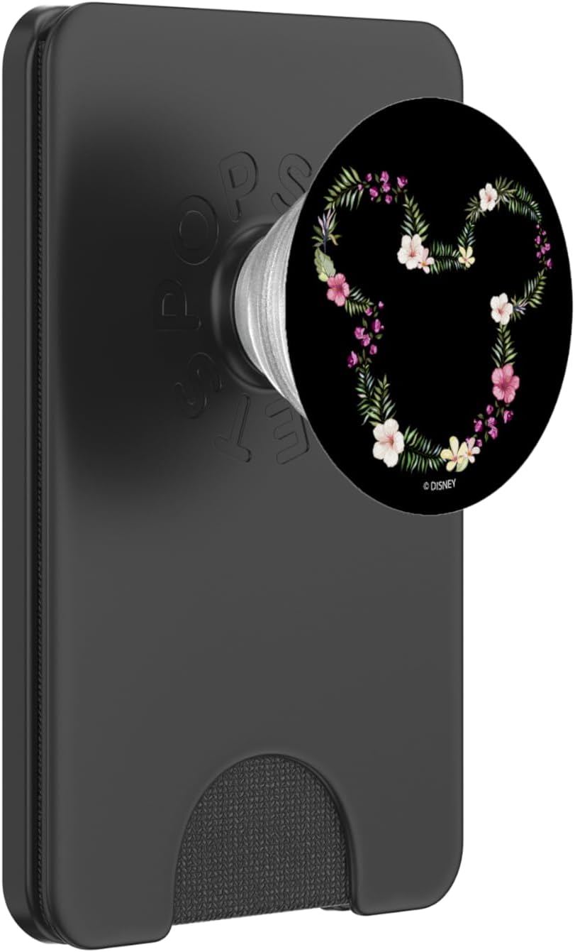 Disney Mickey & Friends Mickey Hawaiian Floral Outline Ears PopSockets PopWallet for MagSafe