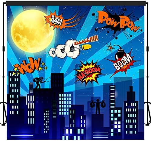 Super Hero City Backdrop Banner Scene Setters 7x7'