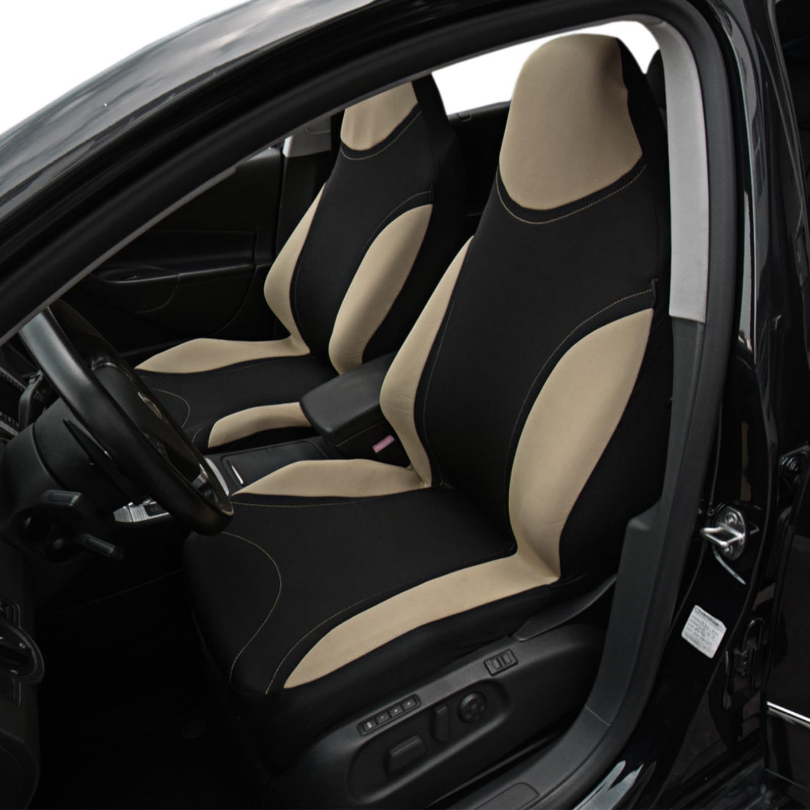 2 Housses de siège Auto, pour Renault Zoe 2019-2023 2024 Convient à Toutes Les Saisons Facile à Installer Siège Auto Respirant Antidérapant,A Beige