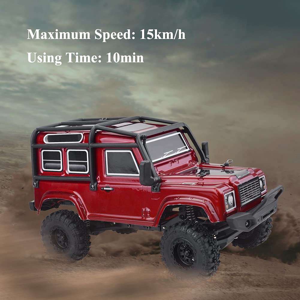 Tbest Auto Telecomando, acrobazie RC Auto Giocattolo V2 Mini 1/24 Fuoristrada Telecomando Wireless per Adatto per Fuoristrada D90 RC(136240 V2Red) Macchina per modellini di