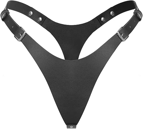 Yanarno Arnés de cintura de cuero punk para mujer, con borla en la cintura, cinturón de látex para fiesta, cintura