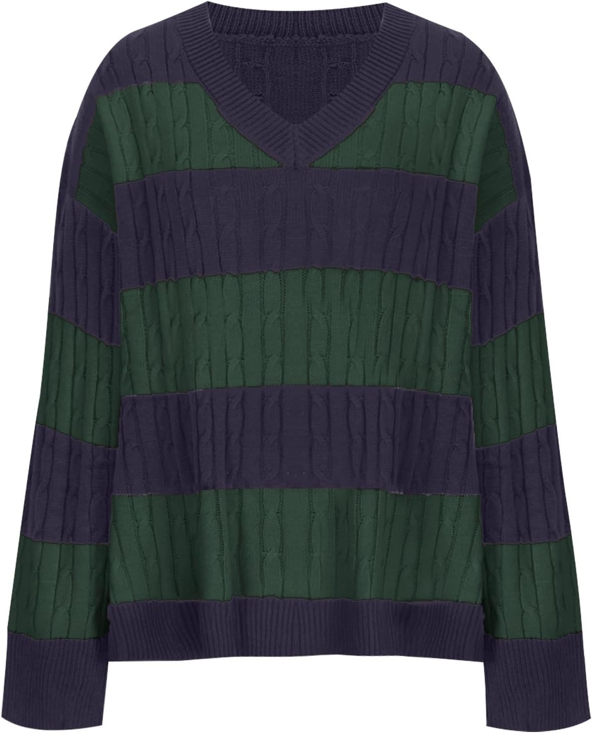 Womens Sweaters Striped V Neck Oversized Lightweight Pullover Fall Outfits Fashion 2026 Cute Drop Shoulder Clothes