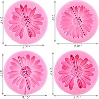 Vista 4 de Mujiang Molde de silicona para crisantemo, molde de fondant de girasol, molde de margarita para decoración de pasteles, decoración de cupcakes