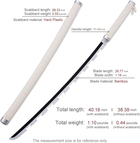 Miniatura 39 de Zisu Demon Slayer - Espada, alrededor de 41 pulgadas, pilares de Hashira y Katana protagonista para uso de cosplay, textura original de anime Negro