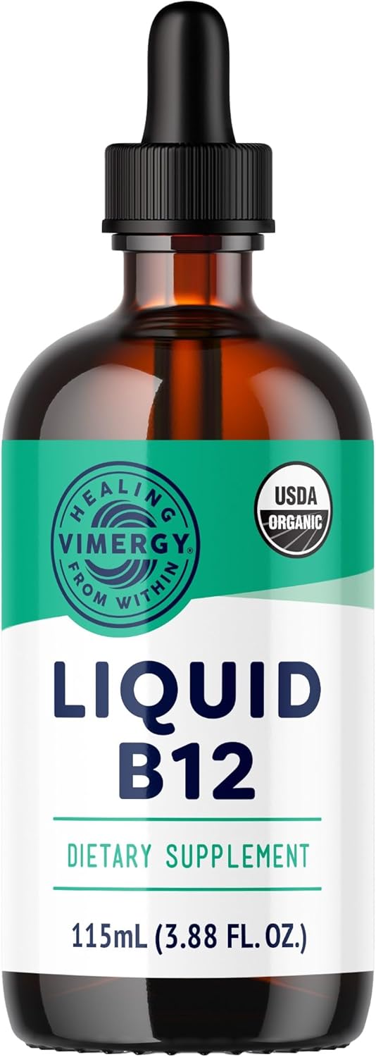 Vimergy Organic B12 Liquid Supplement 2500 mcg (115 mL) methylcobalamin & adenosylcobalamin