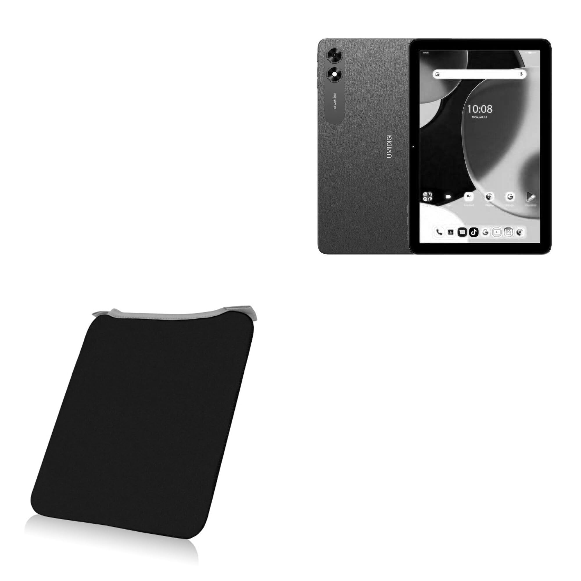 BoxWave Case Compatible with Umidigi G3 Tab Ultra - SlipSuit, Soft Slim Neoprene Pouch Protective Case Cover - Jet Black