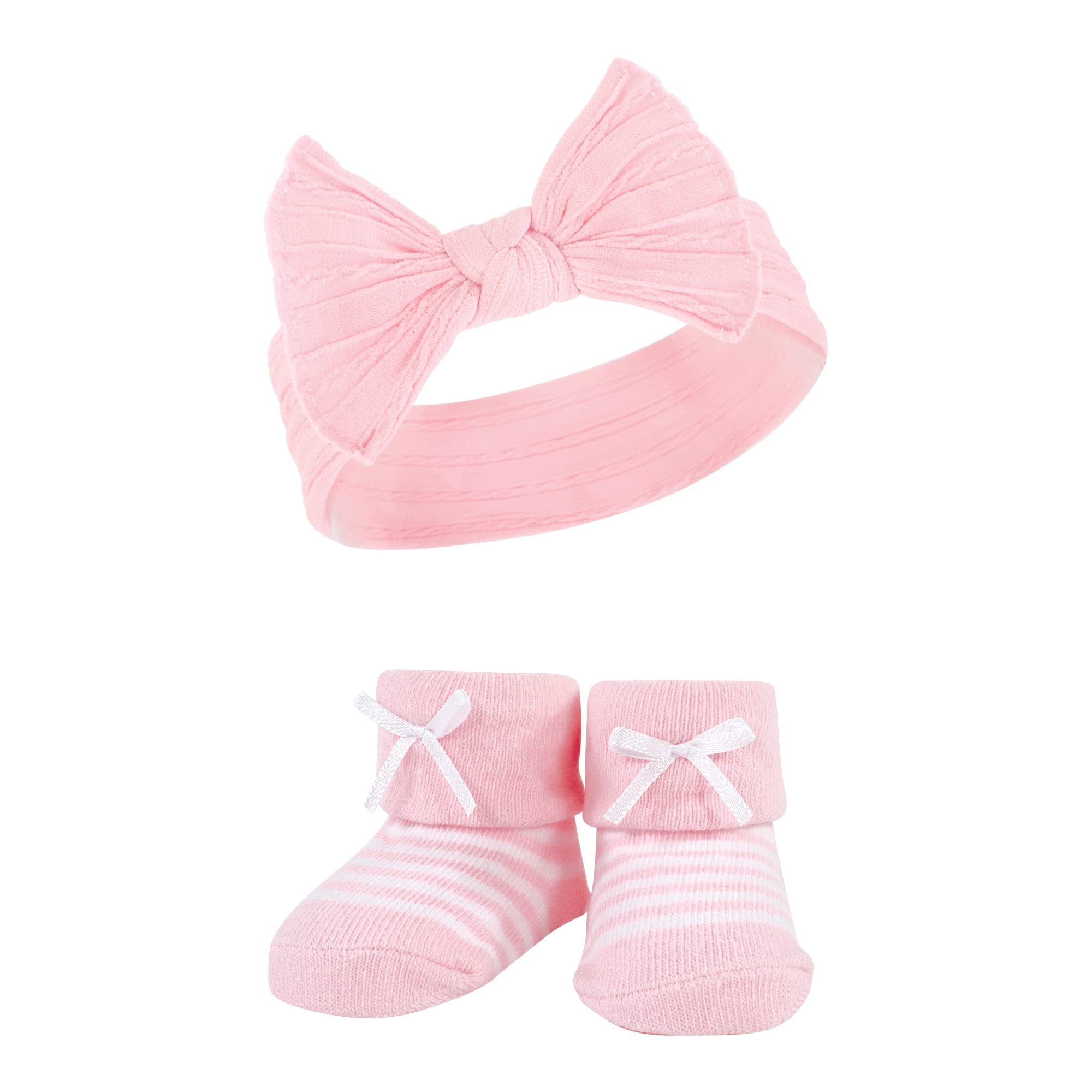 Hudson Baby Dziewczęca opaska na głowę i skarpetki zestaw upominkowy, Różowy niebieski 6-częściowy, 6 Count (Pack of 1)
