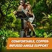 CopperJoint Athletic Foot Ankle Compression Sleeve – Pull On Copper Ankle Brace Women Support, Foot Sleeves, Breathable Elastic Braces Design for Basketball, Running, Sports - Single, Large