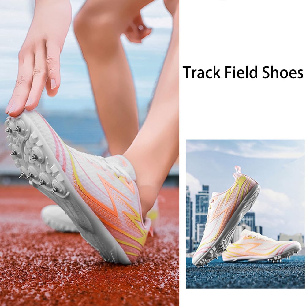 Chaussures d'athlétisme À Pointes pour Femmes, Baskets De Course Légères Respirantes Chaussures De Saut Respirantes Confortables