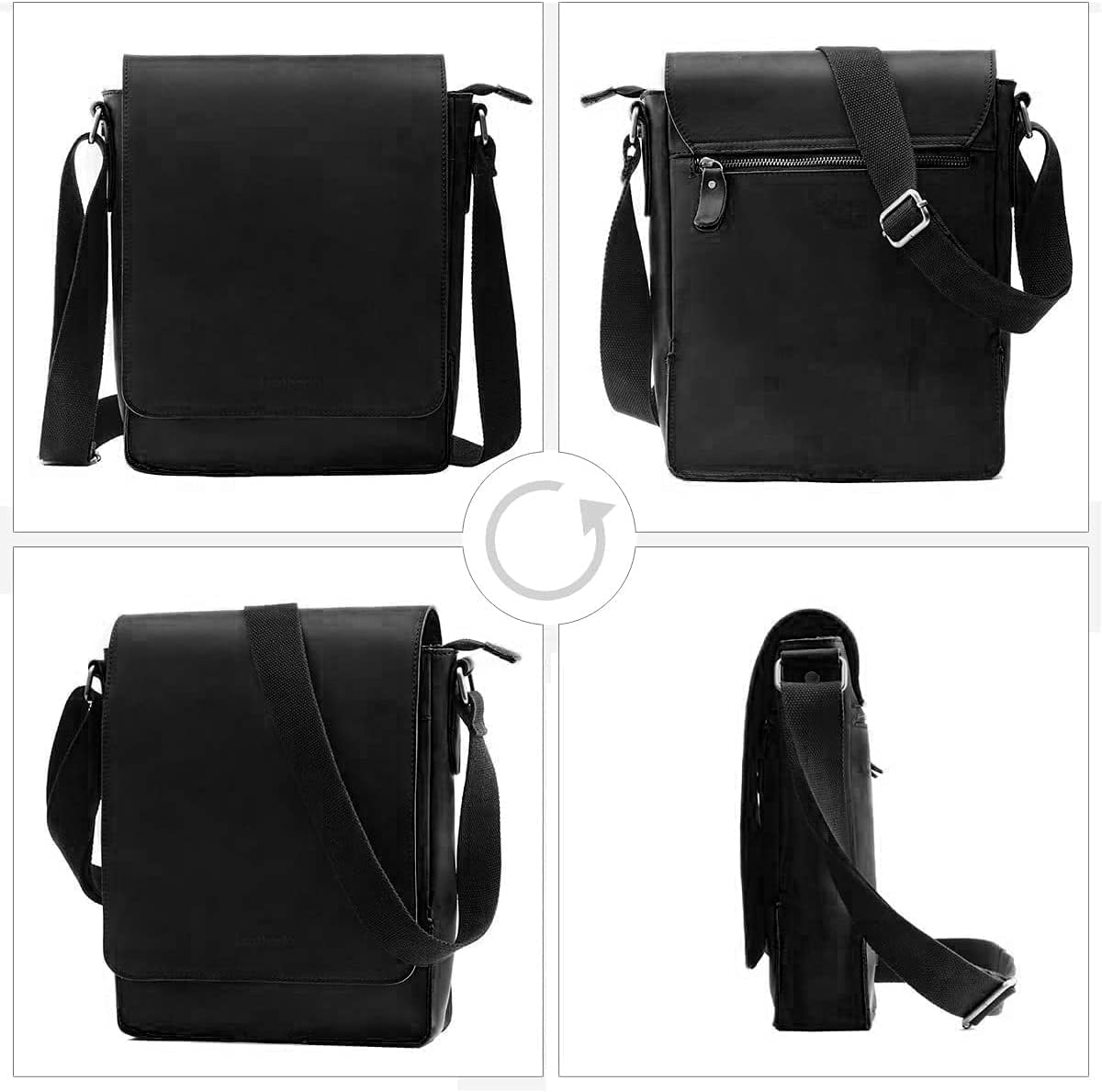 Leathario Crossbody Bag for Men Genuine Leather Small Messenger Shoulder Purse Side Vintage Satchel for Work Travel Daily - Image 5