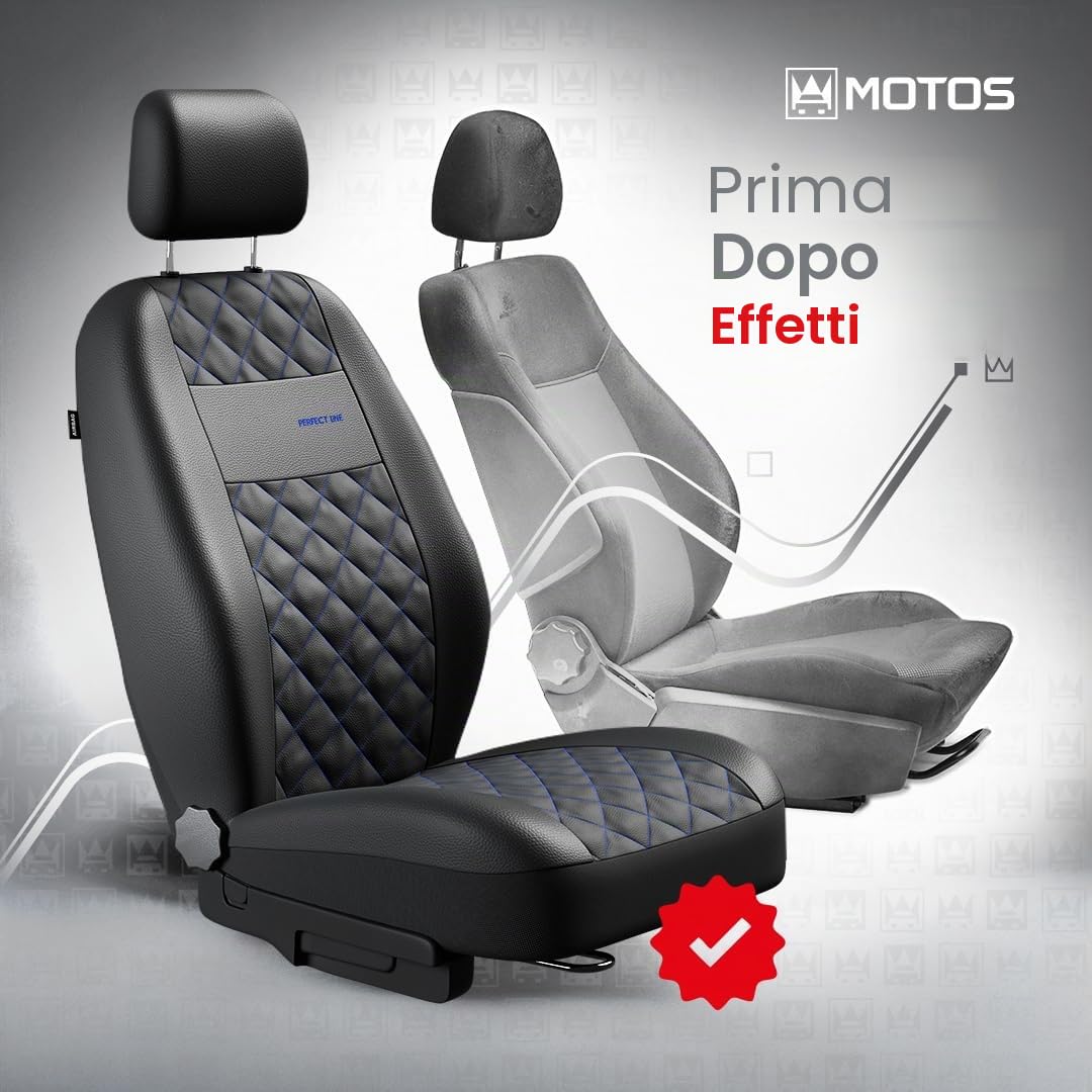 MOTOS Coprisedili universali Copri Sedile Auto per FORD Fiesta con Sistema Airbag Attivo, Materiale a Tre Strati, Look Elegante, Personalizzazione Perfetta, Applicazione Versatile per Automobilisti e